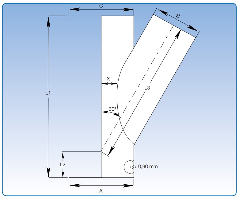 Bản vẽ nhánh chia góc 30 độ