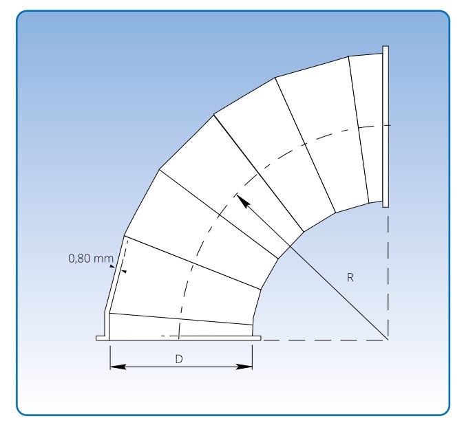 Bản vẽ co ống gió ghép mí mạ kẽm