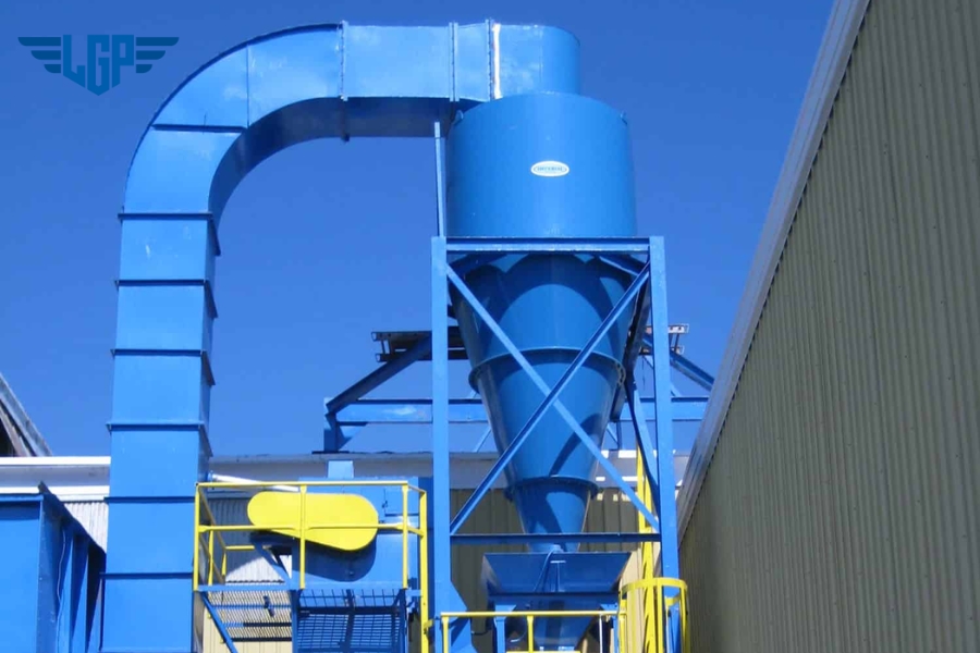Hệ thống thu bụi Cyclone xử lý bụi lò thép hoạt động dựa trên nguyên lý lực ly tâm