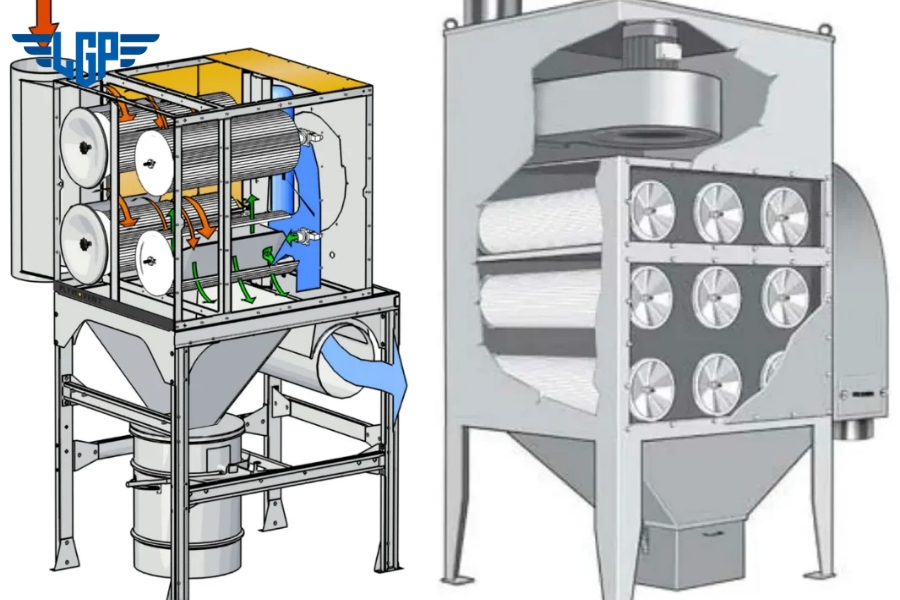 Tủ hút lọc bụi Cartridge là thiết bị xử lý bụi khô nhỏ gọn, đạt hiệu suất lọc 99%