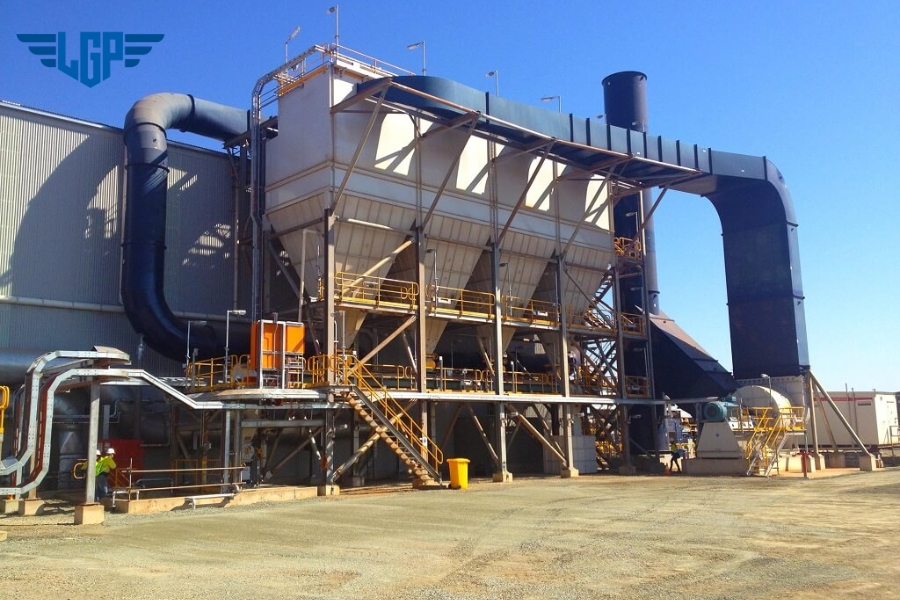 Phương pháp xử lý bụi lò luyện thép bằng hệ thống ướt sử dụng nước hoặc dung dịch hấp thụ để cuốn trôi và giữ lại các hạt bụi