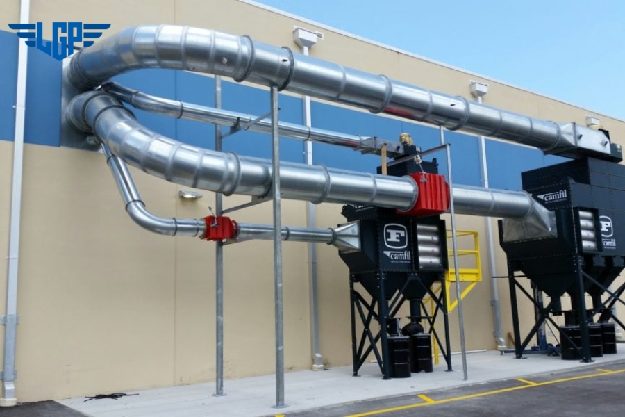 Diện tích màng lọc được xác định dựa trên lưu lượng hút, nồng độ bụi và đặc tính hạt bụi