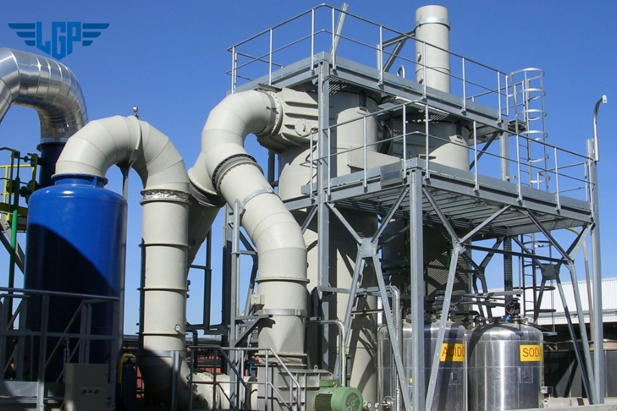 Xử lý bụi bằng phương pháp ướt thường được ứng dụng trong các ngành lò hơi, luyện kim, xi mạ